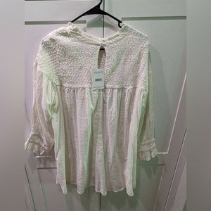 Free People Ivory blouse Large
